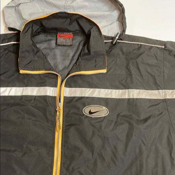 Nike Black and Orange Windbreaker with Reflective Accents Vintage Mens Sz S-L - Picture 6 of 8